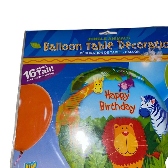Rare Amscan Jungle Animals Balloon Table Decoration Happy Birthday Party Lion - Picture 2 of 7